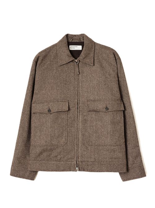Brown Wool Herringbone S130 Jacket Universal Works. | 35189BROWN
